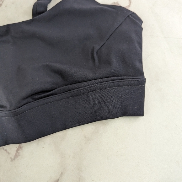 ADAY Sports Bra Womens Lighten Up Shadow Square Neck V Back Gray Black - Picture 4 of 9